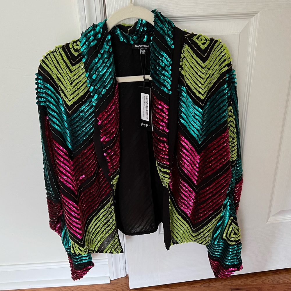Nasty Gal sequin blazer NWT